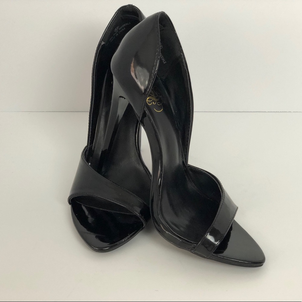 Black open toe heels sz 5.5